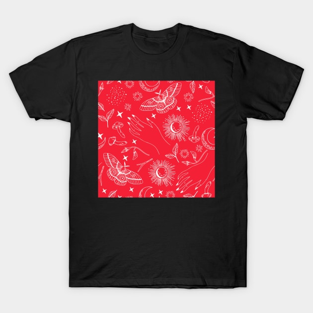 Red Bohemian Dreams T-Shirt by Golden Eagle Design Studio